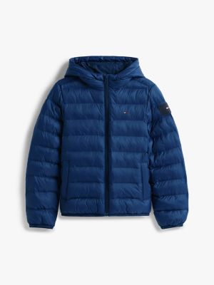 blue essential ultra light hooded jacket for kids gender inclusive tommy hilfiger