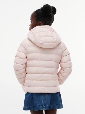 giubbino essential ultra leggero con cappuccio rosa da gender-inclusive bambini tommy hilfiger