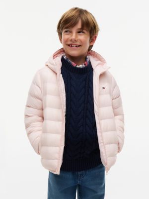 pink essential ultra light hooded jacket for kids gender inclusive tommy hilfiger