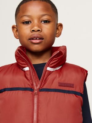 smanicato global stripe imbottito rosso da unisex bambino tommy hilfiger