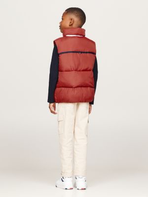 red global stripe padded vest for kids unisex tommy hilfiger