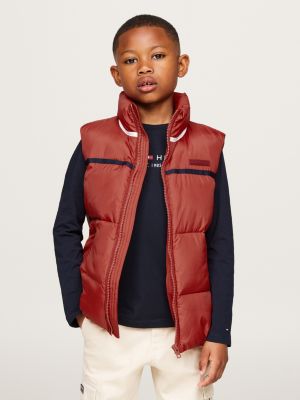 smanicato global stripe imbottito rosso da unisex bambino tommy hilfiger