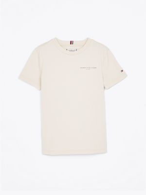 biały t-shirt unisex z logo dla dla dzieci i dla każdej płci - tommy hilfiger