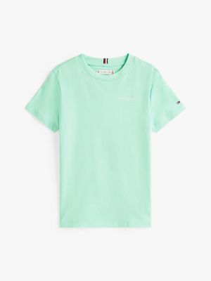 t-shirt mixte à logo bleu pour enfants genre inclusif tommy hilfiger