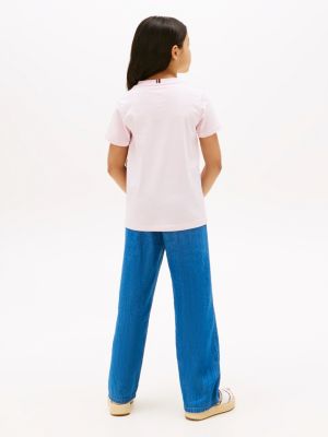 blue gender inclusive logo t-shirt for kids gender inclusive tommy hilfiger