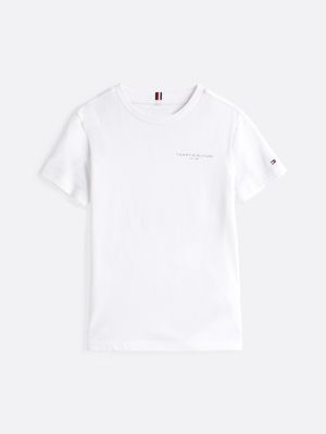 white logo crew neck t-shirt for kids gender inclusive tommy hilfiger