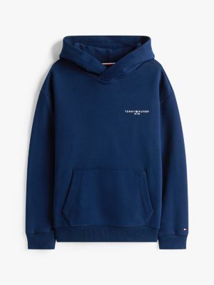 blue signature tape logo hoody for kids gender inclusive tommy hilfiger