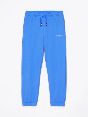 blue logo cuffed joggers for kids gender inclusive tommy hilfiger