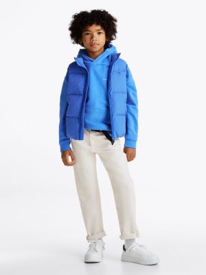 smanicato imbottito con logo sul retro blu da gender-inclusive bambini tommy hilfiger