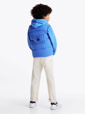 smanicato imbottito con logo sul retro blu da gender-inclusive bambini tommy hilfiger