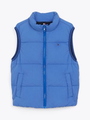 blauw bodywarmer met ruglogo voor kinderen gender inclusive - tommy hilfiger