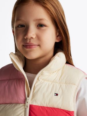 multi colour-blocked padded vest for kids gender inclusive tommy hilfiger