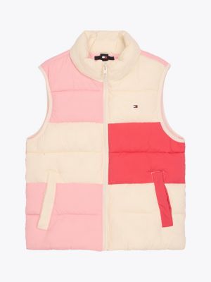 multi colour-blocked padded vest for kids gender inclusive tommy hilfiger