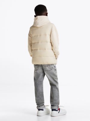 beige colour-blocked padded vest for kids gender inclusive tommy hilfiger