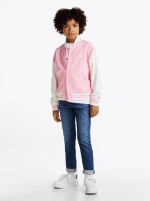 bomber oversize con righe multicolore da gender-inclusive bambini tommy hilfiger