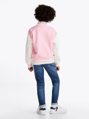 bomber oversize con righe multicolore da gender-inclusive bambini tommy hilfiger