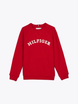 sweat hilfiger monotype à logo rouge pour enfants genre inclusif tommy hilfiger