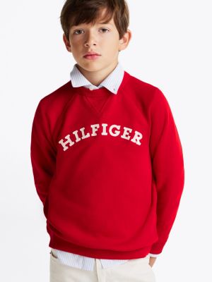 red hilfiger monotype sweatshirt voor kinderen gender inclusive - tommy hilfiger