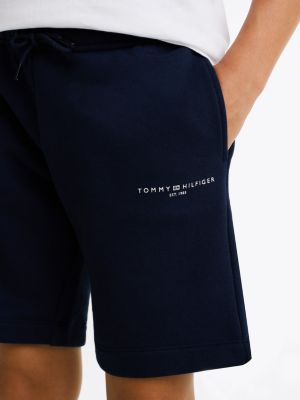 pantalón corto de chándal con logo azul de diseño inclusivo infantil tommy hilfiger