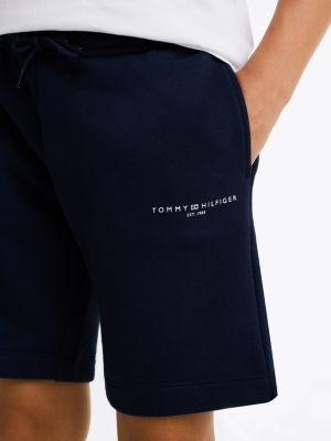 blau sweat-shorts mit logo für gender-inclusive kinder - tommy hilfiger