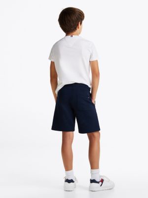 pantalón corto de chándal con logo azul de diseño inclusivo infantil tommy hilfiger