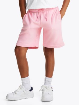 pantalón corto de chándal con logo rosa de diseño inclusivo infantil tommy hilfiger