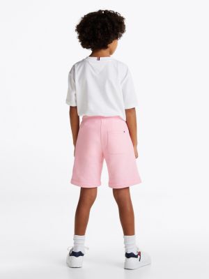 shorts sportivi con logo rosa da gender-inclusive bambini tommy hilfiger