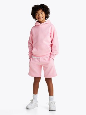 pink logo sweat shorts for kids gender inclusive tommy hilfiger