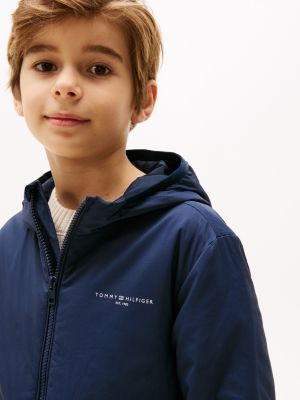 blue ultra light padded packable jacket for kids gender inclusive tommy hilfiger