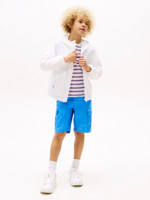 weiß leichtgewichtige wattierte jacke zum verstauen für gender-inclusive kinder - tommy hilfiger