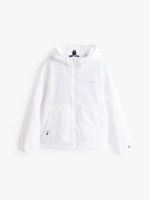 white ultra light padded packable jacket for kids gender inclusive tommy hilfiger