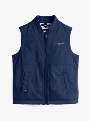 blue ultra light padded packable gilet for kids gender inclusive tommy hilfiger