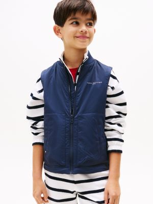 blue ultra light padded packable gilet for kids gender inclusive tommy hilfiger