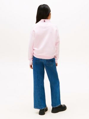 blue gender inclusive logo crew neck sweatshirt for kids gender inclusive tommy hilfiger