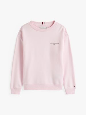 blue gender inclusive logo crew neck sweatshirt for kids gender inclusive tommy hilfiger