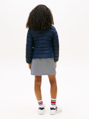 blau genderneutrale leichtgewichtige daunenjacke für gender-inclusive kinder - tommy hilfiger
