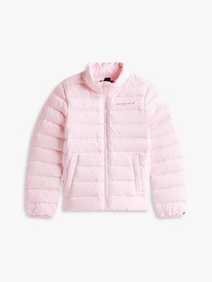 doudoune mixte légère rose pour enfants genre inclusif tommy hilfiger