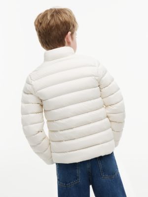 beige essential lightweight down jacket for kids gender inclusive tommy hilfiger
