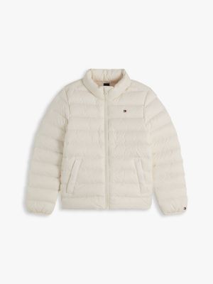 beige essential lightweight down jacket for kids gender inclusive tommy hilfiger