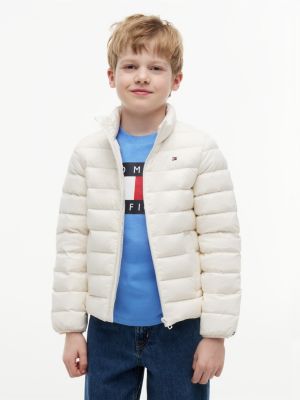 beige essential lightweight down jacket for kids gender inclusive tommy hilfiger
