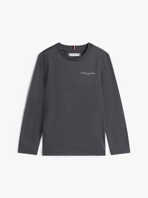 grey regular fit long sleeve t-shirt for kids gender inclusive tommy hilfiger