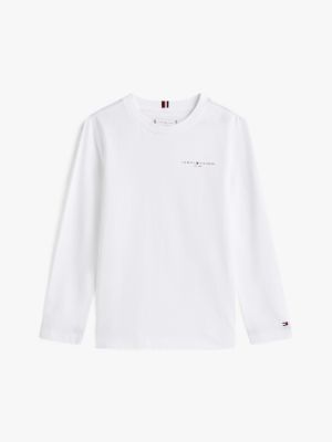 t-shirt regular fit a maniche lunghe bianco da gender-inclusive bambini tommy hilfiger
