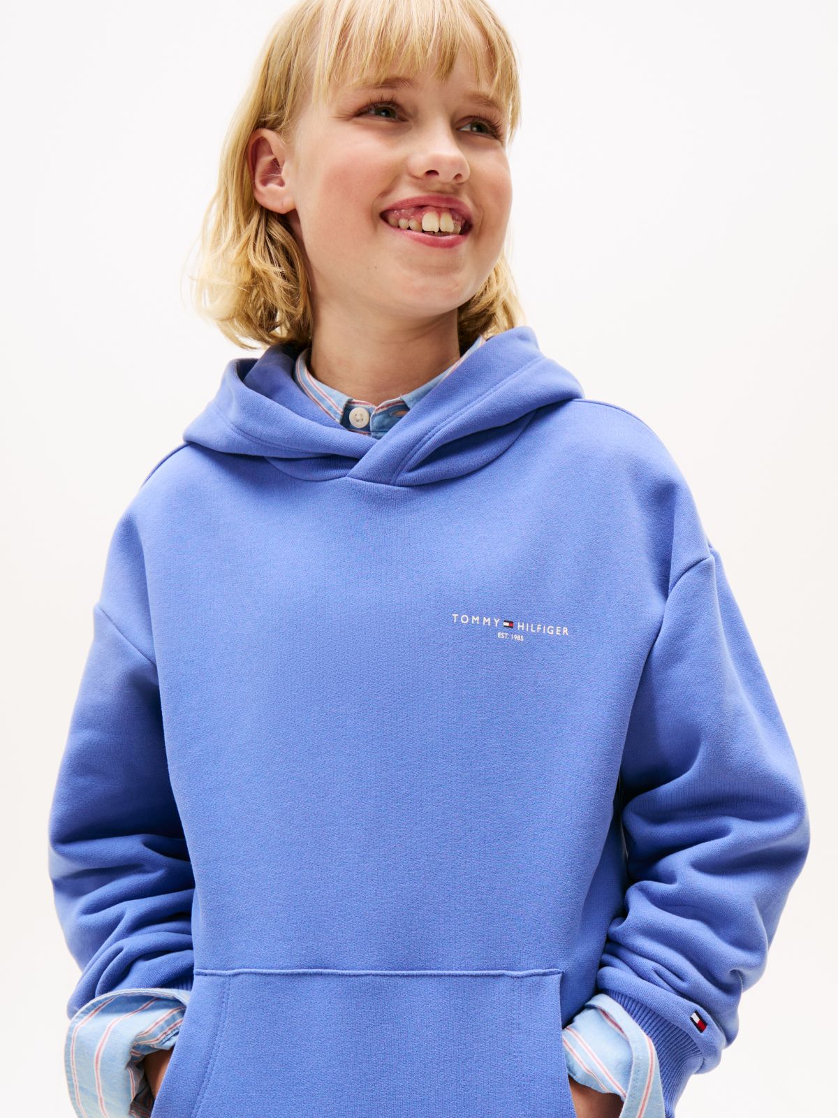 Logo Regular Fleece Hoody — Pink
