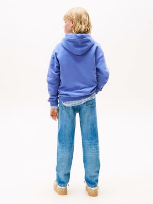 sweat à capuche en molleton à logo rose pour enfants genre inclusif tommy hilfiger