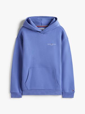 sweat à capuche en molleton à logo rose pour enfants genre inclusif tommy hilfiger