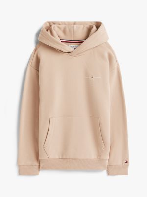 pink logo regular fleece hoody for kids gender inclusive tommy hilfiger