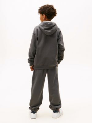 pink logo regular fleece hoody for kids gender inclusive tommy hilfiger