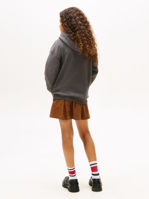 pink logo regular fleece hoody for kids gender inclusive tommy hilfiger