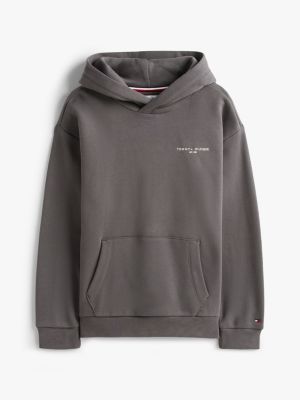 pink logo regular fleece hoody for kids gender inclusive tommy hilfiger