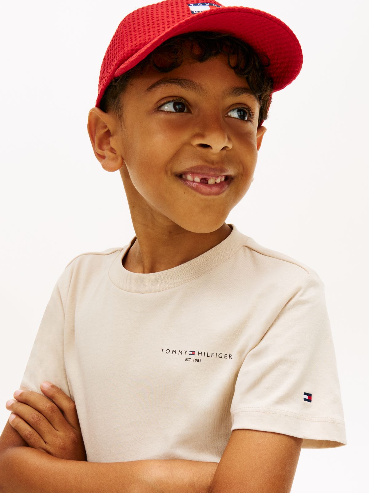 Logo Jersey Crew Neck T-Shirt — Beige